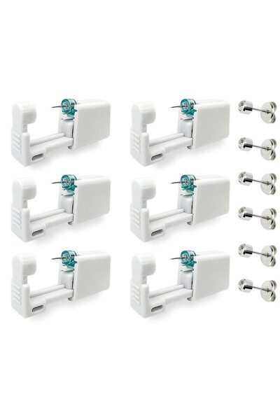 Sprise Set 6 accesorii de piercing urechi, Otel inoxidabil, Argintiu