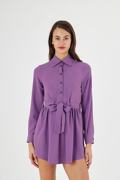 FİDEY Women's Belt Shirt Dress
