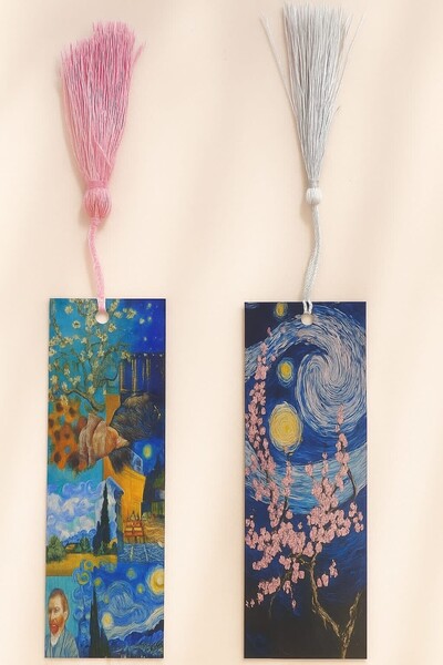 YLDZ طباعة أعمال فان جوخ - دليل ذو شرابة مزدوجة صلبة مطبوع عليه ليالي مرصعة ب...