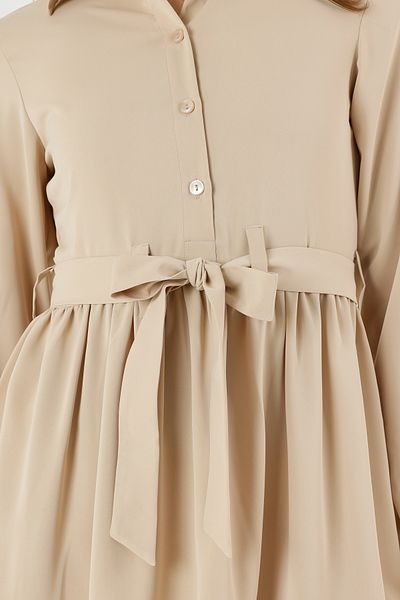 FİDEY Women's Belt Shirt Dress