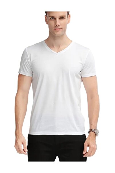 Özten Modal Lycra Short Sleeve V Neck Men's Undershirt T-Shirt Ozt1007
