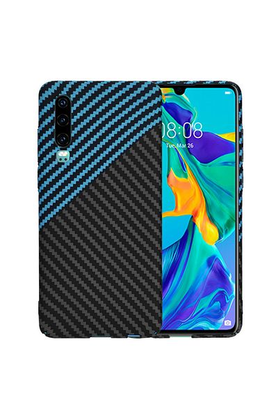 Techsuit Carcasă Huawei P30 - Techsuit Carbonite FiberShell - Blue Pulse