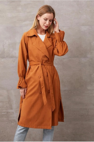 shop Kuşaklı Düğmeli Trençkot