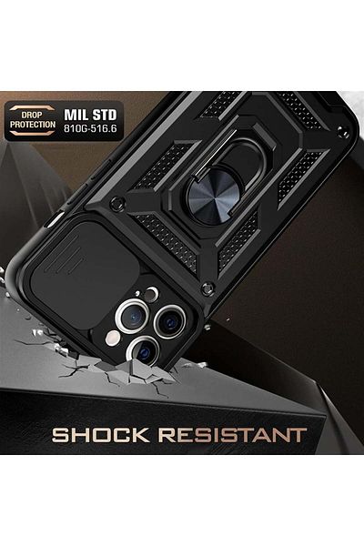 Techsuit Carcasă pentru iPhone 13 mini - Seria Techsuit CamShield - Neagră