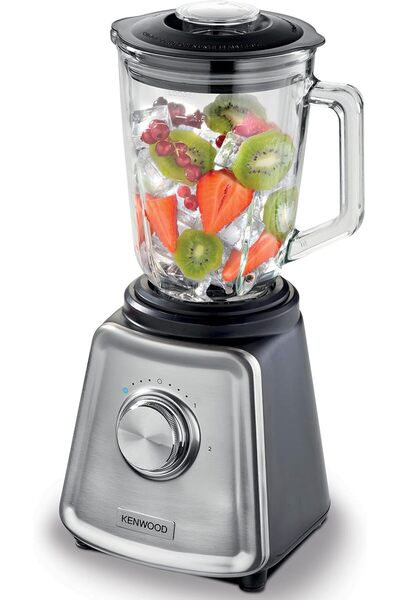 Kenwood خلاط 800 واط مع إبريق زجاجي سعة 2 لتر، مفرمة لحم ومطحنة (BLP44.270SS) - فضي