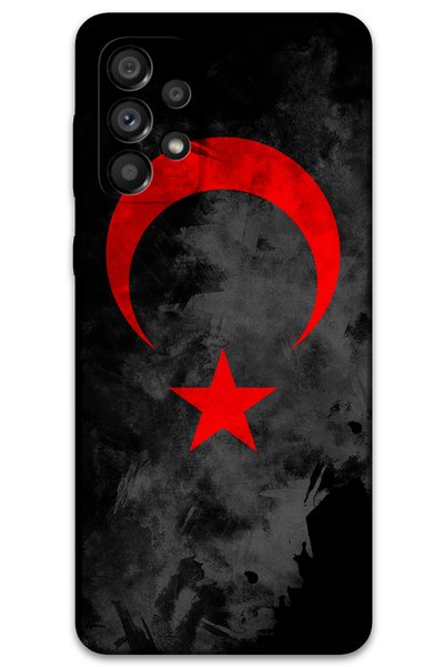 Gramaphone Galaxy A72 Compatible Turkish Flag Patterned Phone Case + Screen P...