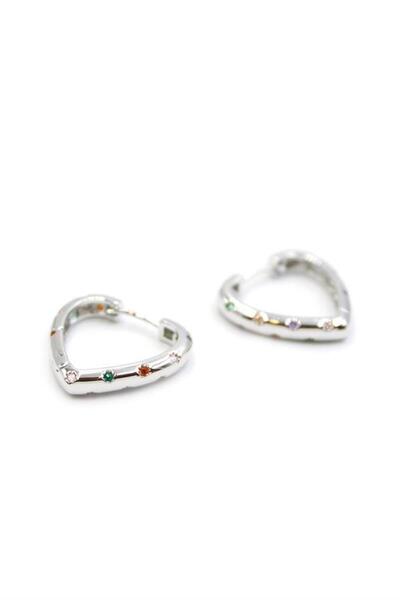 Generic Brand Heart Earrings - Silver