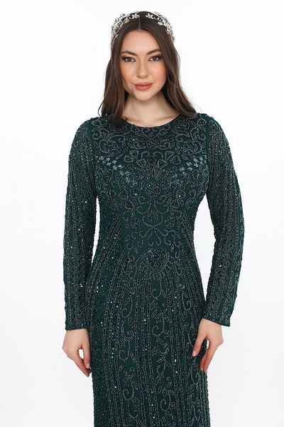 GATSBYLADY LONDON Laila Maxi – Emerald Green Sequin Evening Gown