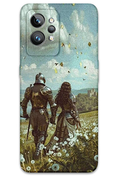 Gramaphone Realme GT 2 Uyumlu Retro Desenli Telefon Kılıfı + Ekran Koruyucu -...
