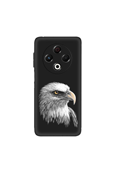 PrintiFy Tecno Spark 30 4G ile Uyumlu Kartal (0214c) Tasarımlı Siyah Lansman ...