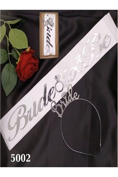 CANSIN Bride Sash Crown Set