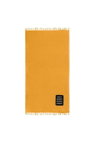 BREZIUM Beach towel made of cotton, ideal for the sea and pool, Yellow, 90x170 cm, BREZIUM
