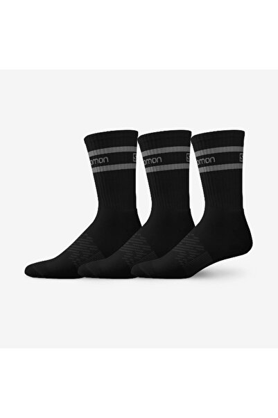 Salomon LIFE CREW 3 Pack Unisex Çorap Black 160261404