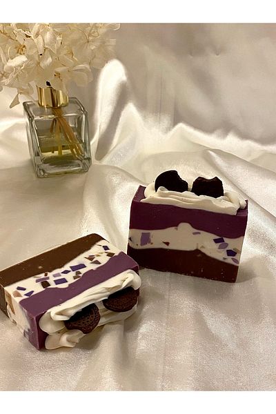 Port Aksesuar Chocolate Cloud Natural Handmade Soap – Grape Seed & Sweet Almond Oil (Moisturizing Effect)