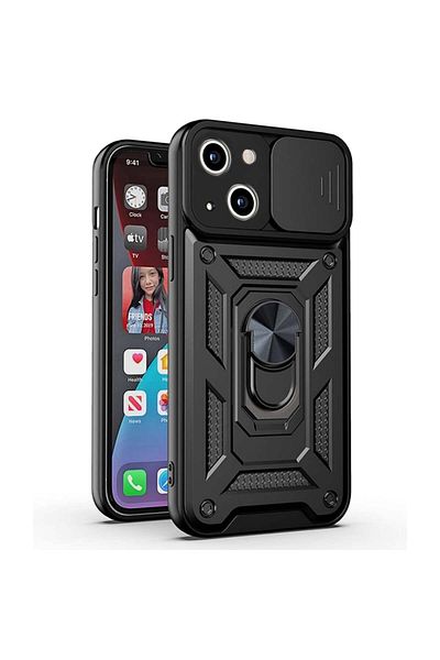 Techsuit Carcasă pentru iPhone 13 mini - Seria Techsuit CamShield - Neagră