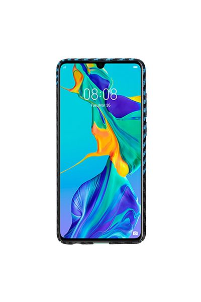 Techsuit Carcasă Huawei P30 - Techsuit Carbonite FiberShell - Blue Pulse