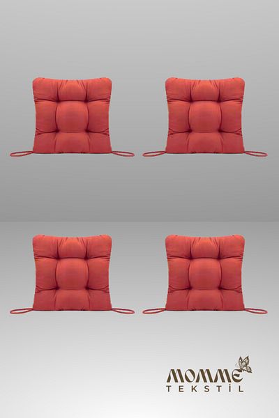 MoMMe Chair Cushion 40X40 cm Claret Red Color 4 Pieces