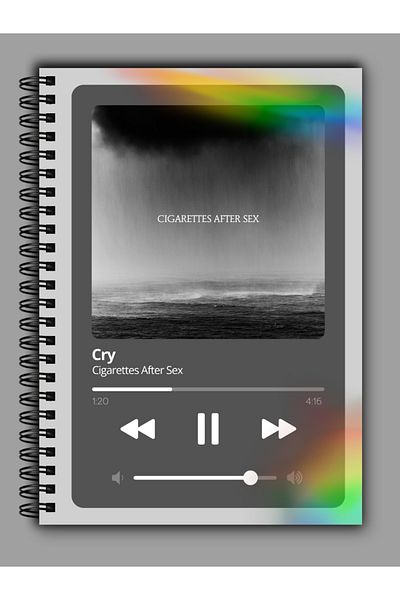 MG Office A5 Notebook - Cry - Cigarettes After - Rainbow Reflective Cover 80 Vellum Pages