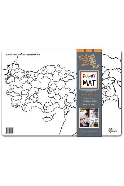 Akademi Yayınları Funny Mat - Türkiye Mute Map 33,5X48Cm
