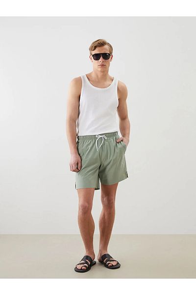 LC Waikiki Southblue Green Short Length Basic Men's Swim Shorts