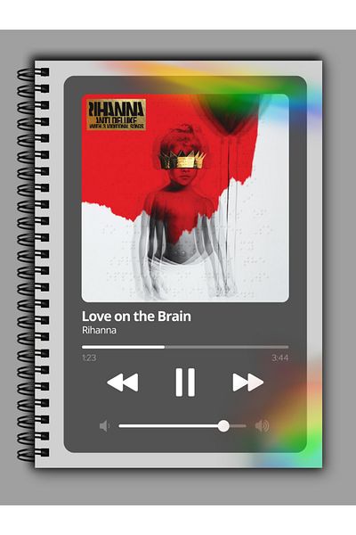 MG Office A5 Notebook - Love on the Brain - Rihanna - Rainbow Reflective Cover - 80 Vellum Pages