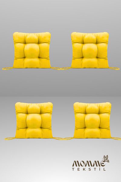 MoMMe Chair Cushion 40X40 cm Yellow Color 4 Pieces