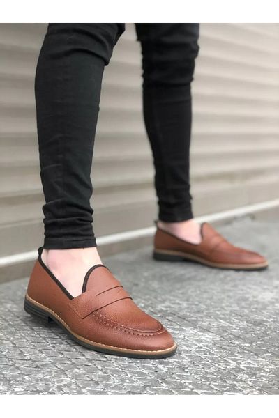 dehaine Men's casual loafers, vegan leather, 12312, brown
