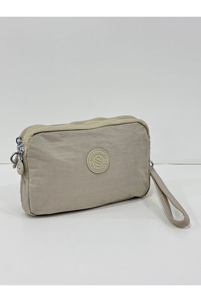 OLDSO Sanmorris Women's Crinkle Fabric Hand and Cross Strap 3 Compartment Zipper Wallet 3067