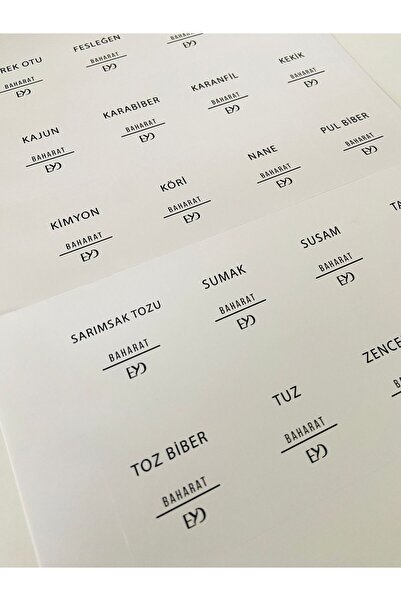 EYD 20'li Beyaz Baharatlık Etiketi