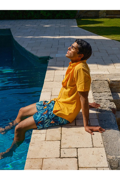 LC Waikiki Xside Navy Blue Short Length Patterned Men's Swim Shorts