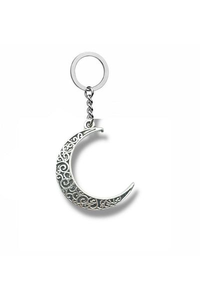 Herşey Nota Authentic Patterned Unisex Keychain with Crescent Figure |   Vintage Style Accessory