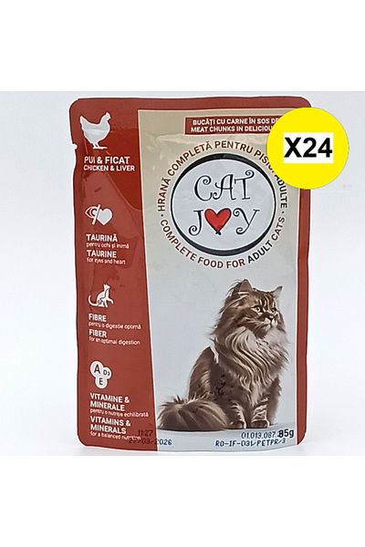 CATJOY X24 - CAT JOY HRANA PISICI IN SOS PLIC 85G PUI FICAT