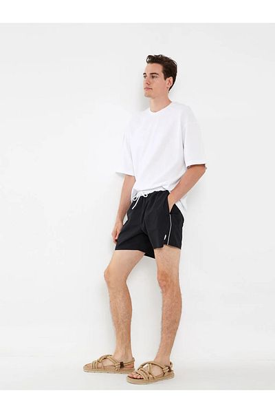 LC Waikiki Lcw Casual Black Short Size Basic Men's Swim Shorts