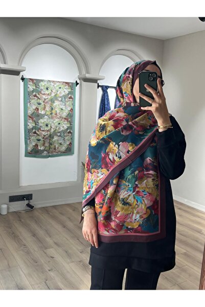 Merwiss Sunrise Μοτίβο Λουλουδιών Γυναικείο Σάλι - Μούρο