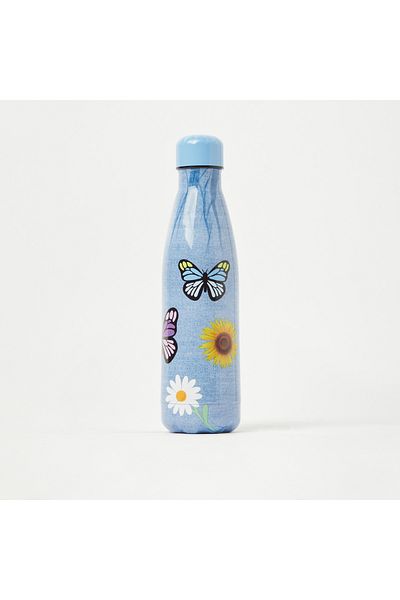 Juniors Butterfly Print Stainless Steel Water Bottle - 500 ml