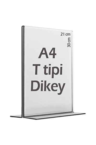 Genel Markalar 21x30 A4 T Tipi Dikey Şeffaf Föylük Menü Etiket Fotoğraflık Kafe Restorant stand fuar ofis sergileme