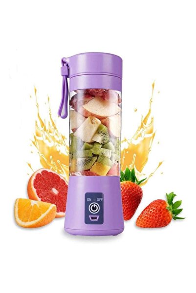 SIKS ® Mini blender portabil cu 2 lame, 380 ml, violet