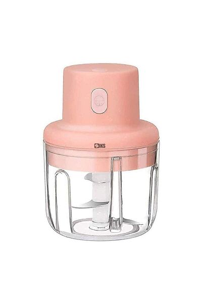 SIKS Portable Mini Electric Food Chopper, 250ml, Waterproof, 3 Blades, Usb Charging, Pink