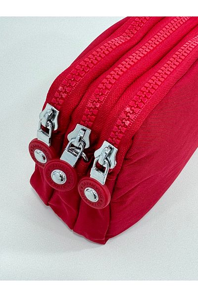 OLDSO Sanmorris Women's Crinkle Fabric Hand and Cross Strap 3 Compartment Zipper Wallet 3067