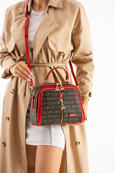 Teal Collection Women's Multi-Compartment Shoulder Bag Adjustable Strap