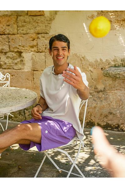 LC Waikiki Xside Purple Short Length Basic Men's Swim Shorts