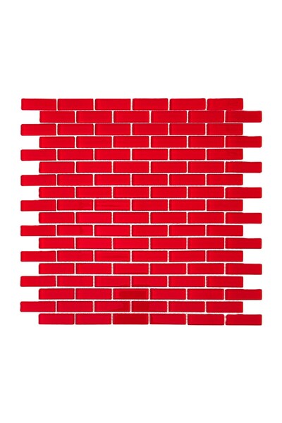 MozaiKristaL Tüm yüzeyler için 15x48mm. Kırmızı, 30x30cm. Fileli Kristal Mozaik. ( 11 File Karo=1 m2 Fiyatıdır)