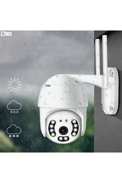 SIKS WIFI Video Surveillance Camera, 8 MP, 4 X Zoom, Rotation, LED Lights, Two-way Communication