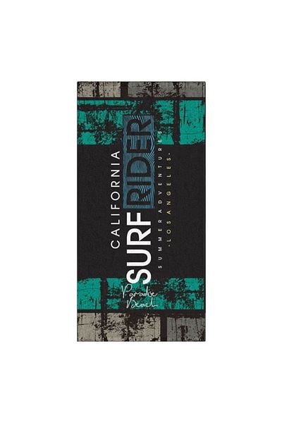 BREZIUM Beach towel, perfect for sea and pool, Black/Green, 150x75 cm, BREZIUM