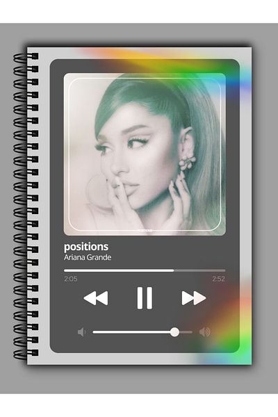 MG Office Caiet A5 - positions - Ariana Grande - Copertă Reflexiv Rainbow - 80 File Velin