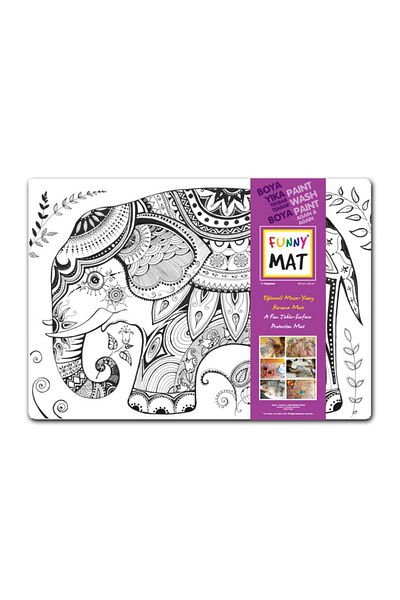 Akademi Yayınları Funny Mat - Elephant - Mandala - 68X48Cm