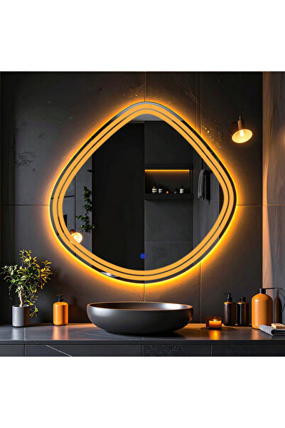 lumora mirror design Nomari Amber Led'li Lazer Kumlamalı Lavabo & Banyo Aynas...