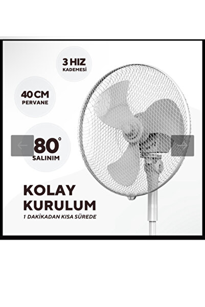 Kumel KTF-290 Beyaz Vantilatör 16''
