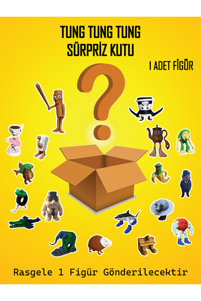 GiginGo Sürpriz Tung Tung Tung Figürü - Rasgele 1 Adet Brainrot Figürü