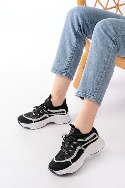 TB Terzi Bey 3001 Black Lace-Up Mesh Casual Sports Shoes